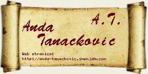 Anda Tanacković vizit kartica